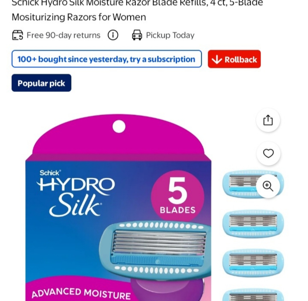 Schick Hydro Silk Razor Blade Refills
